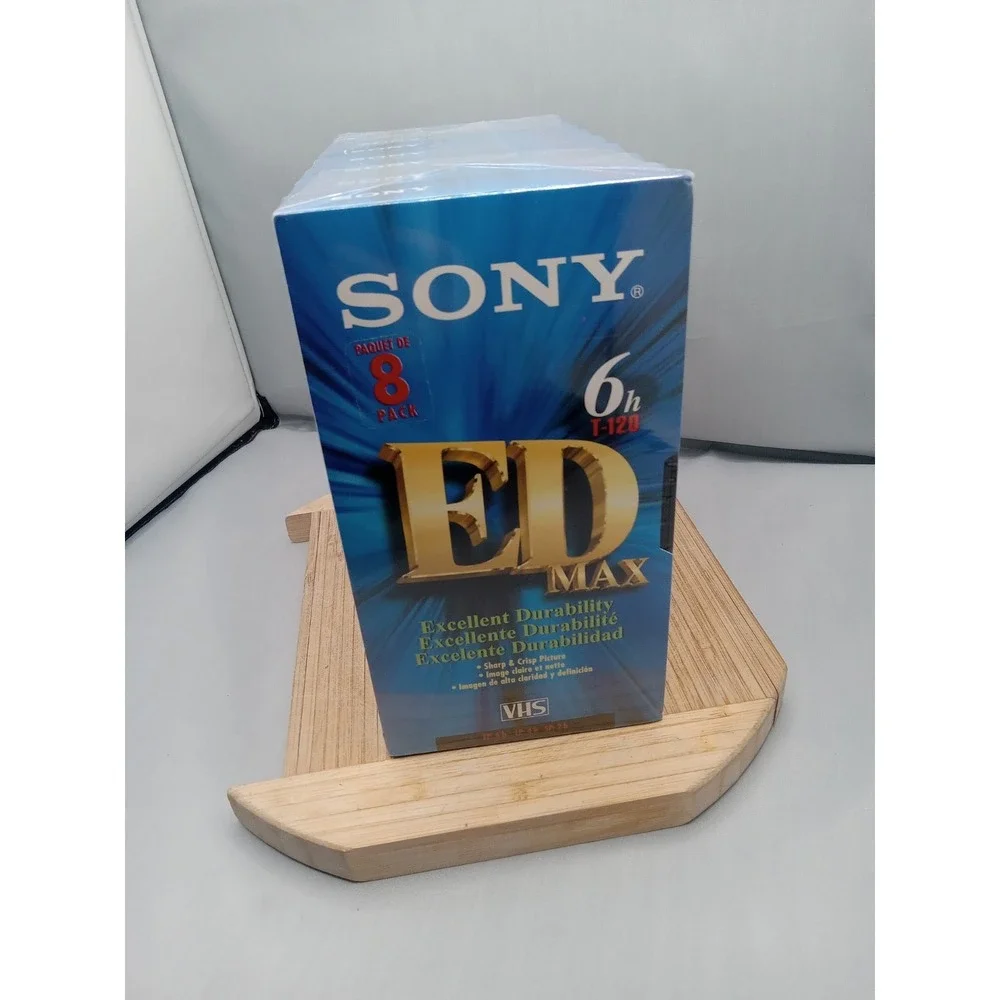 NEW & SEALED! Sony VHS Tapes 6 HOURS Premium VHS (8) Pack‎ T-120 ED MAX